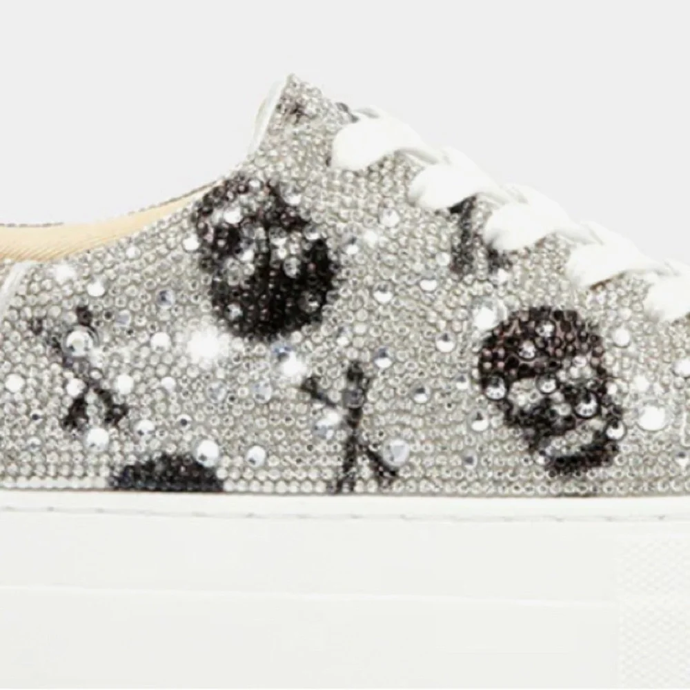 Betsey Johnson Women's Glitter Skull Sneakers - Picture 3 of 9